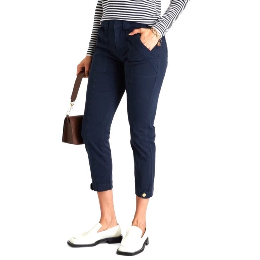Frame Womens Pants Size 32 Blue Easy Trapunto Stretch Cotton Twill Slim Leg